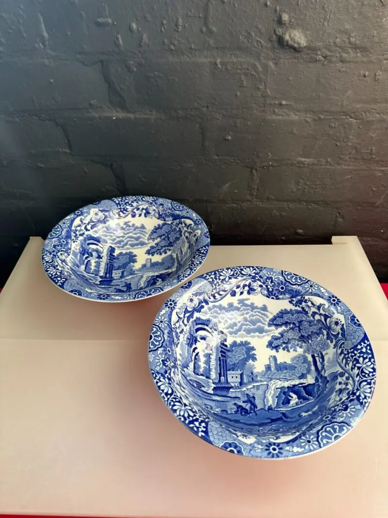 2 x Copeland Spode Italian Blue Serving Dishes Fruit Bowls 9.5" 4 Sets Available