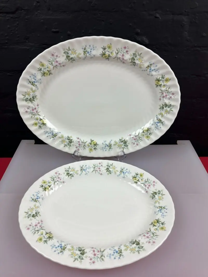 2-x-Minton-Spring-Valley-Oval-Carving-Serving-Platter-Plates-415-cm-35-cm-Set-326313926380 2 x Minton Spring Valley Oval Carving Serving Platter Plates 41.5 cm + 35 cm Set