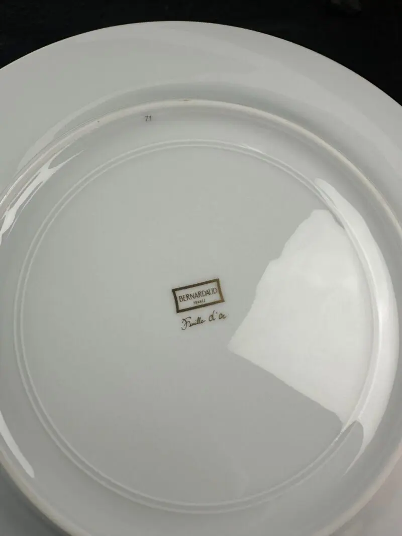 Bernardaud Feuille D'or Dinner Plates 12.5