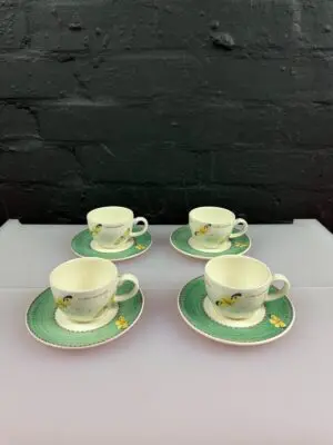 4 x Wedgwood Sarah's Garden Coffee Espresso Cups and Saucers 2 Sets Available