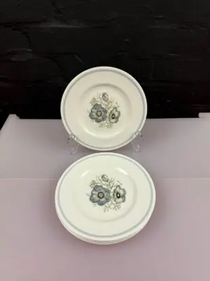 4 x Wedgwood Susie Cooper Glen Mist Tea / Side Plates 7" Wide Set