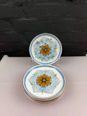 6 x Langley / Denby Chatsworth Tea / Side Plates 17 cm Wide Set