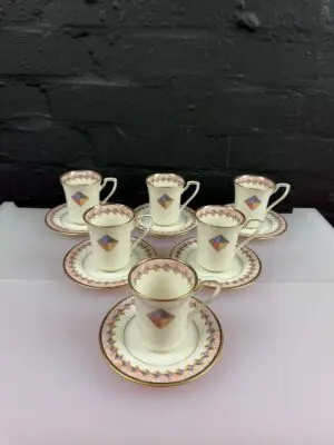 6 x Noritake Momentum 7734  Coffee Cups and Saucers Set