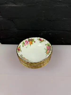 6 x Royal Albert Old Country Roses Cereal Bowls 6.25" Wide Set