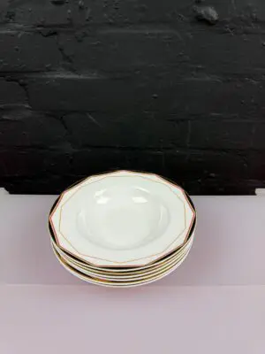 6 x Royal Doulton Prism H5110 Rimmed Soup Bowls 8.25" Wide Set