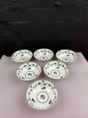 6 x Royal Doulton Yorktown T.C.1013 Ribbed Fruit / Cereal Bowls 5.25" Wide Set