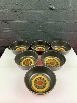 Denby Arabesque Cereal / Soup Bowls 6" Wide Set of 6