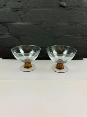 Denby Cinnamon Glass Dessert Bowls 5.25" Wide x 4" High Set of 2