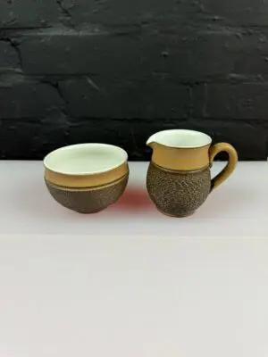 Denby Cotswold Milk / Cream Jug 3.5" High and Open Sugar Bowl Set