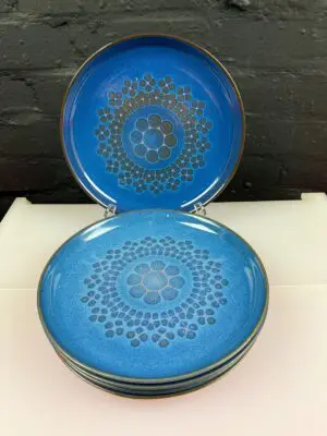 Denby Midnight Dinner Plates 10" 25.5 cm Wide Set of 5