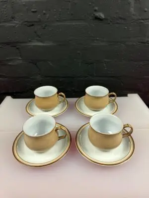 Denby Viceroy Tea Cups and Saucers Set of 4