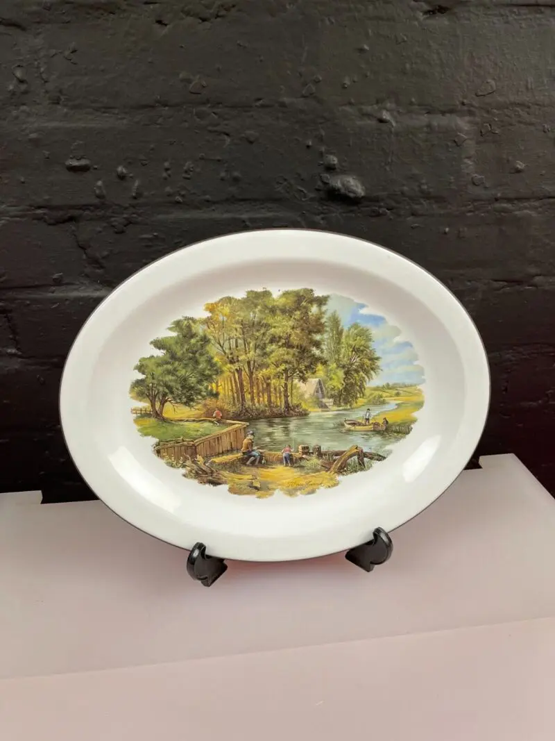 Hornsea Charisma Vitramic Oval Fishing Scene Serving Plate 35 cm x 28 cm