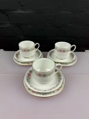 Paragon / Royal Albert Belinda Tea Trios Cups Saucers and Side Plates Set of 3