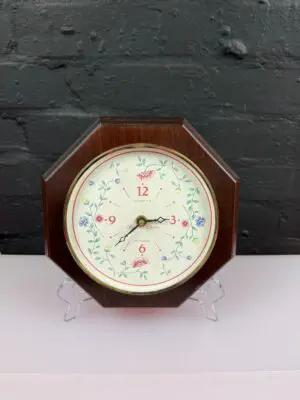 Regal Johnson Brother Summer Chintz Quartz Wall Clock 8.5" Tested Working RARE
