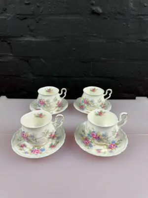 Royal Albert Colleen Coffee Cups and Saucers Set of 4