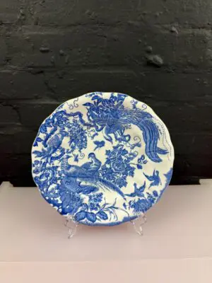Royal Crown Derby Blue Aves Scalloped Dinner Plate 26 cm Wide XVII 1954 1st
