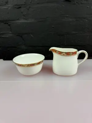 Royal Crown Derby Cloisonne 1st Quality Milk Cream Jug 3.75" and Sugar Bowl Set