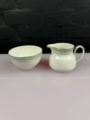 Royal Doulton Berkshire T.C1021 Milk / Cream Jug 3" and Open Sugar Bowl Set