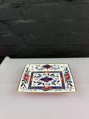 Royal Worcester Prince Regent Rectangle Trinket Tray / Dish 8.5" x 6.5"