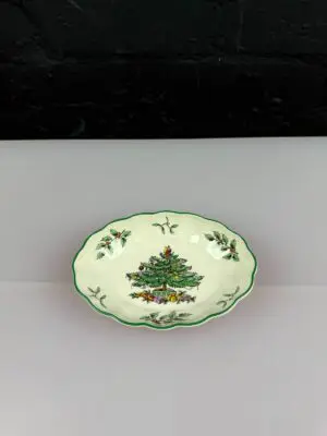 Spode Christmas Tree Oval Trinket Sweet Dish 6" x 4.25"