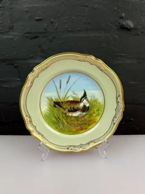 Spode Game Birds Lapwing Plate Hand Painted J Woby 24 cm Wide