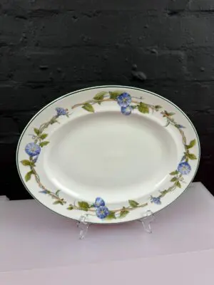 Wedgwood Blue Delphi Oval Carving Serving Platter Plate 14.25" Wide 3 Available