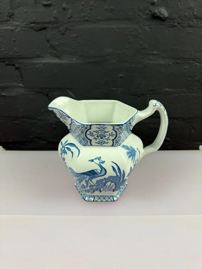 Wood & Sons Yuan Hexagonal Blue and White Jug 6.5" High