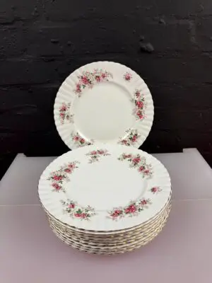10 x Royal Albert Lavender Rose Dinner Plates 10.5" Wide Set