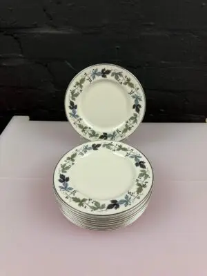 10 x Royal Doulton Burgundy Tea / Side Plates 6.5" Wide Set