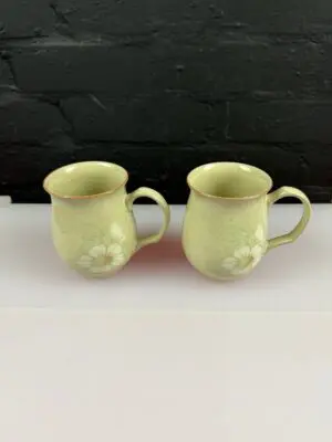 2 x Denby Daybreak Tea / Coffee Mugs 10.5 cm High 1st Quality Set