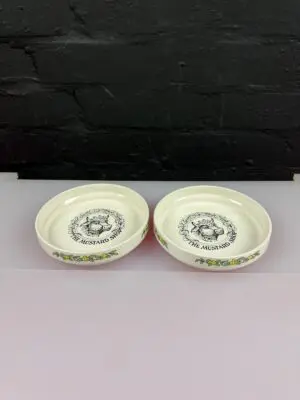2 x Lord Nelson Pottery The Mustard Shop Trinket Dishes Cow 14.5 cm x 3 cm Set