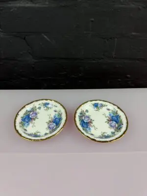 2 x Royal Albert Moonlight Rose Round Coaster / Trinket Dishes 4.75" 1st Quality