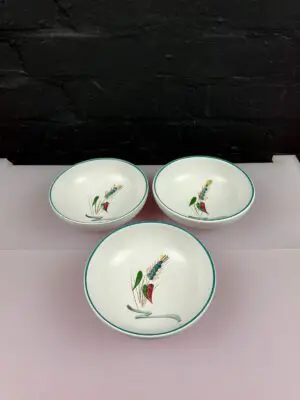 3 x Denby Greenwheat Fruit / Cereal Bowls 5.75" ( 14.5 cm ) Wide Set