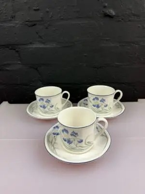 3 x Royal Doulton Minerva LS1084 Tea Cups and Saucers Set