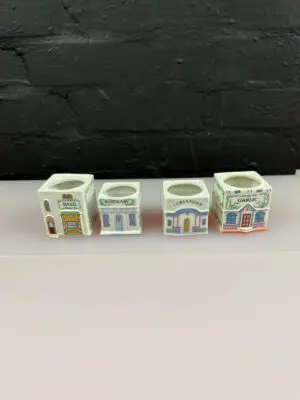 4 Brooks & and Bentley Lenox Spice Village Houses Jars Cottages No Lids