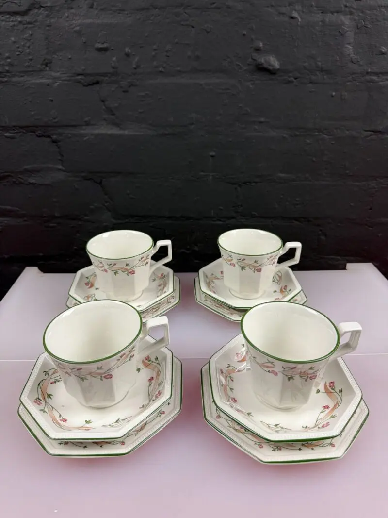 4 x Johnson Brothers Eternal Beau Tea Trios Cups Saucers & Side Plates Last Set