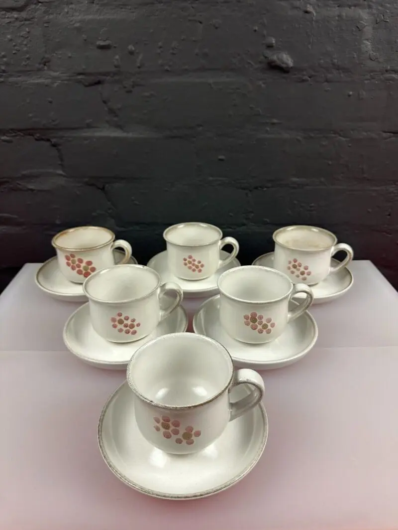 6 x Denby Gypsy Tea Cups and Saucers Set