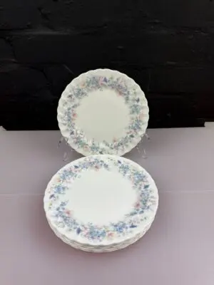 6 x Wedgwood Angela Fluted Tea / Side Plates 6.75" Wide Set