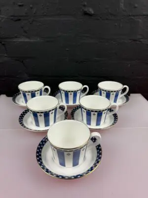 6 x Wedgwood Aphrodite 1997 Tea Cups and Saucers Set