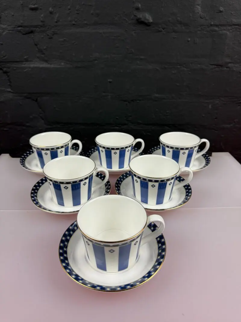6 x Wedgwood Aphrodite 1997 Tea Cups and Saucers Set