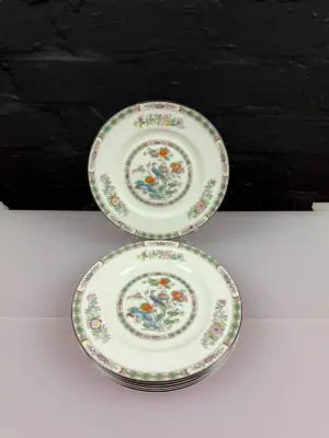 6 x Wedgwood Kutani Crane Large Tea / Side Plates 7" Wide Set