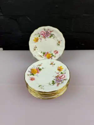 8 x Royal Crown Derby Posies Small Tea / Side Plates 5" Wide Set Red Stamps 1st