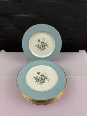 8 x Royal Doulton Rose Elegans T.C. 1010 Salad Plates 8" Wide Set