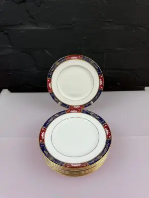 8 x Royal Worcester Prince Regent Tea / Side Plates 6.25" Wide Set