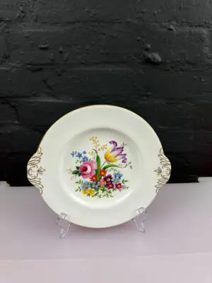 Abbeydale Floral Flowers Eared Cake / Bread Plate 25.5 cm Wide