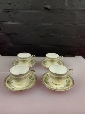Aynsley Henley Espresso Coffee Cups and Saucers Set of 4