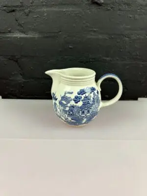 Churchil Blue and White Willow Pattern Large Jug 13 cm High