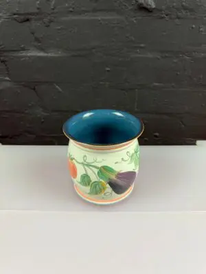 Denby Boston Blue Hand Painted By Lyn Veg Utensil Holder Holes in Base RARE