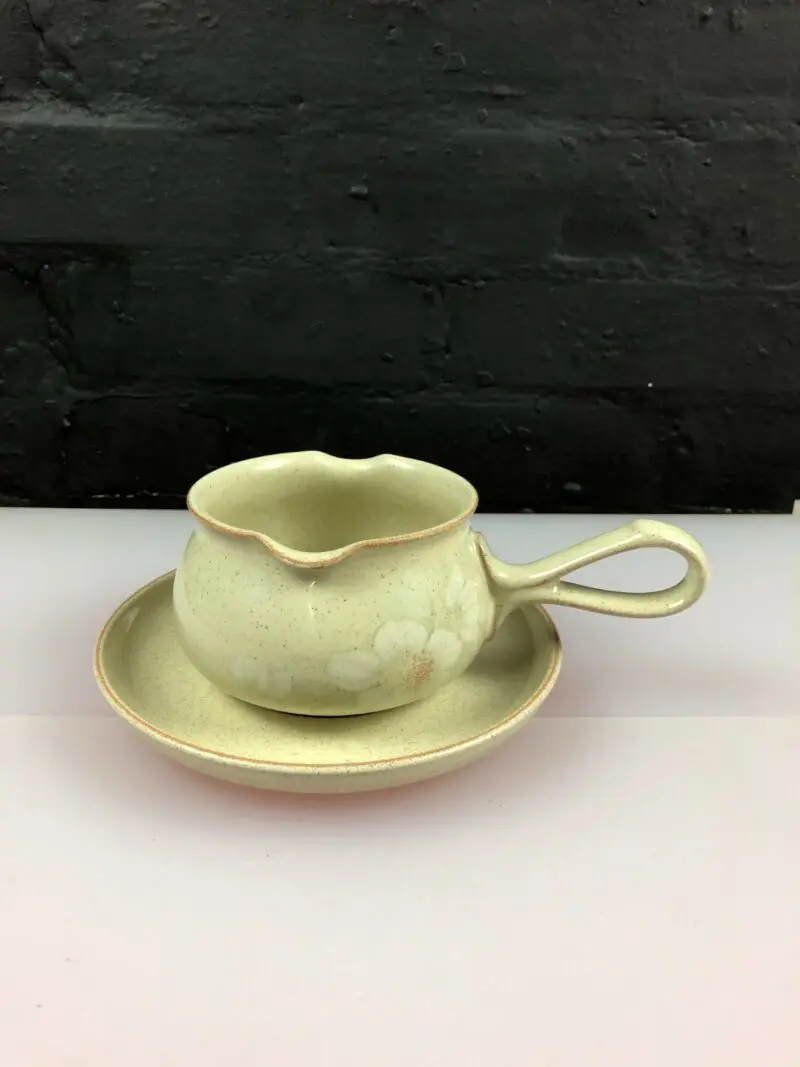 Denby Daybreak Twin Pour Gravy Boat Sauce Jug and Stand Saucer 2 Sets Available