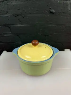 Denby Juice Green Yellow Blue 4 Pint Covered Casserole Serving Vegetable Dish